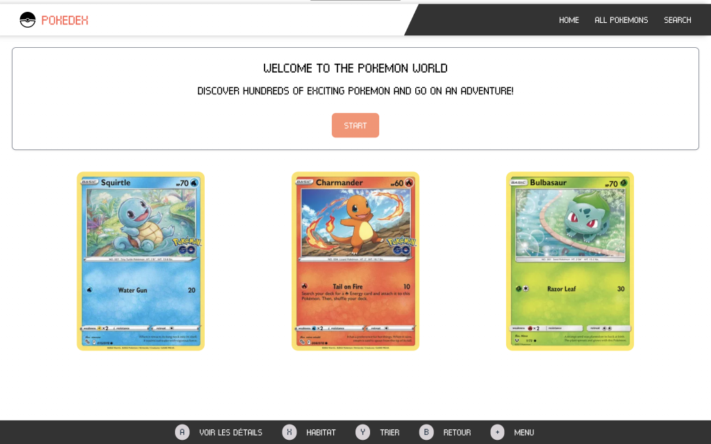 Aperçu du projet Pokédex